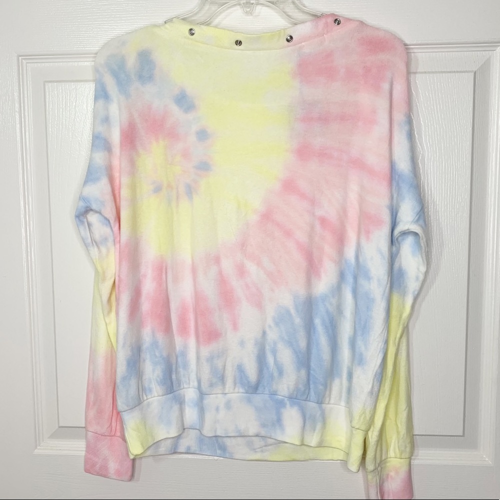 Hello Nite! Plush Tie Dye Long Sleeve Cozy Pullover Size S - Picture 4 of 8